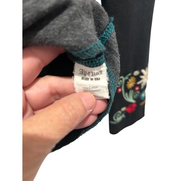 Alp N Rock Embroidered Long Sleeve Cotton Blend Top Size 1 (XS) Made In USA - Picture 6 of 10